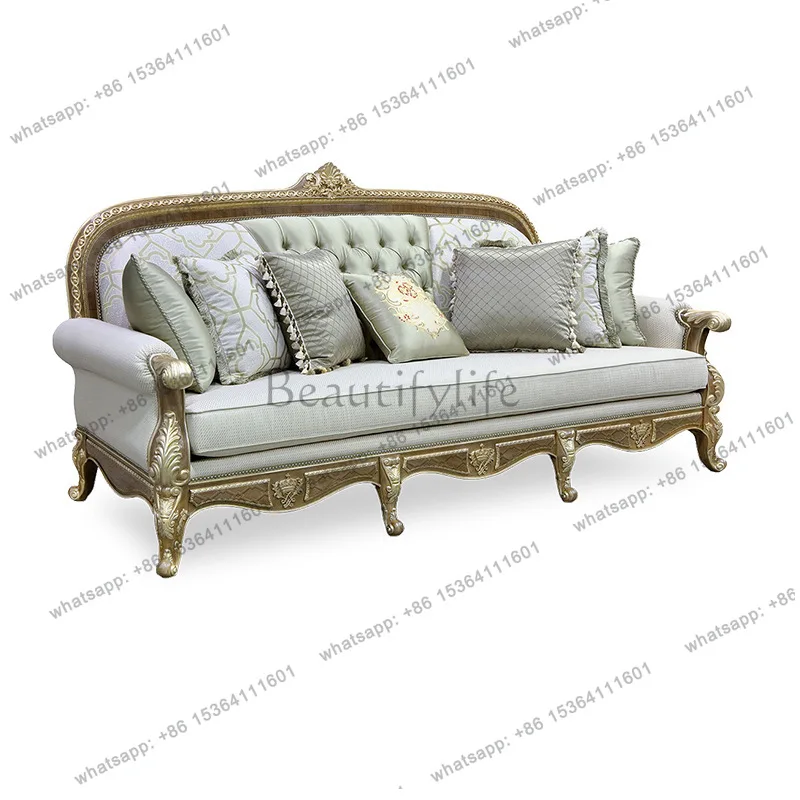 Neoklassisches französisches Vierpersonen-Sofa, Freizeitstuhl, Villa 123 Kombinationssofa