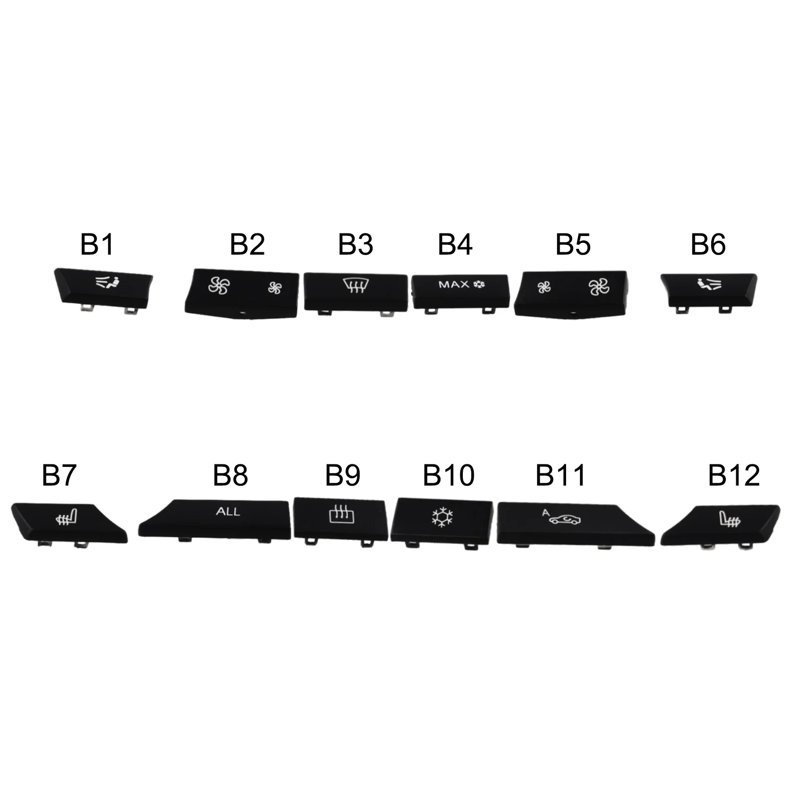 

Replacement Cap Kit for BMW F01 F07 For F10 F11 F06 F12 F13 A/C Heater Switch Trim Used on 5 Series and 6 Series Models