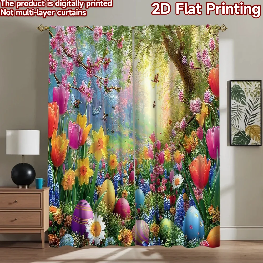 

1pc 2D flat Photography Backdrop Background cloth Easter Colorful Garden 100% Polyester Party & Holiday Decor Use for Indoor