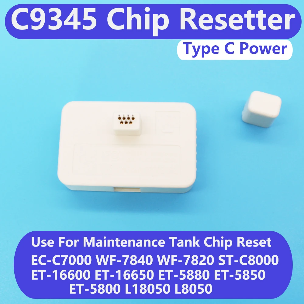 C9345 Chip Resetter For Epson L18050 L8050 WF-7830 7840 7820 7845 C8000 C58000 C7000 ET-5850 Maintenance Tank Type C or Battery