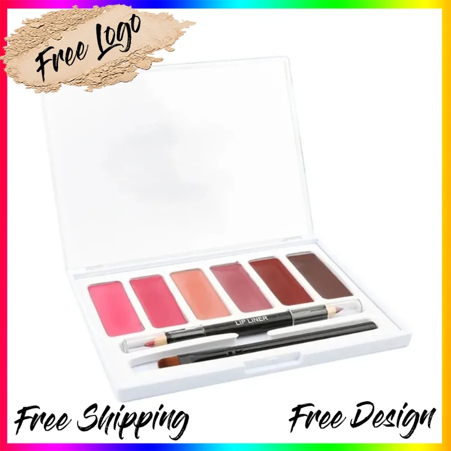 

Private Label 6-colors Moisturizing Lipstick Palette Transparent Easy To Wear Hydrating Long Lasting Portable Lips Makeup Bulk