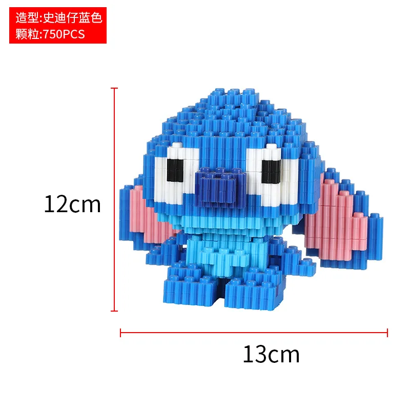 Disney Stitch Mickey Minnie Doll Marvel  Derena Belle Assembled Children\'s Building Blocks Puzzle Assembly Toy Boy Girl Gift