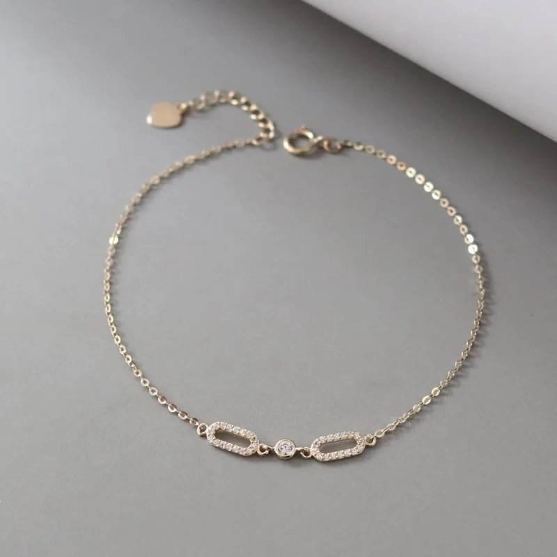 

CCFJOYAS 925 Sterling Silver Hollow Oval Zircon Bracelet for Women Charm Hypoallergenic Chain Bracelet Jewelry Gift