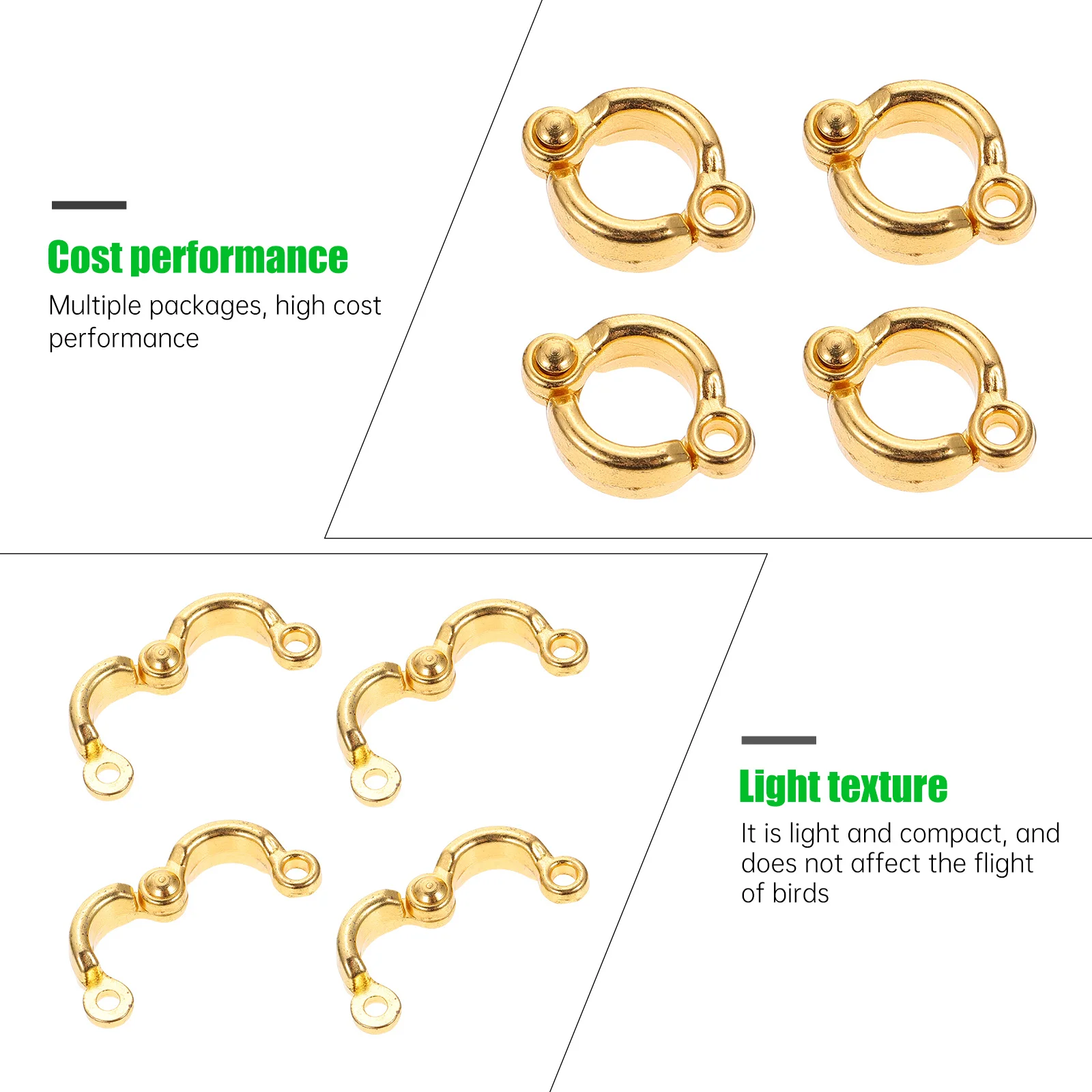 

4Pcs Parrot Foot Circle Easy Wear Take Off Small Affect Flight Bird Supplies Parrot Foot Rings Bird Supplies