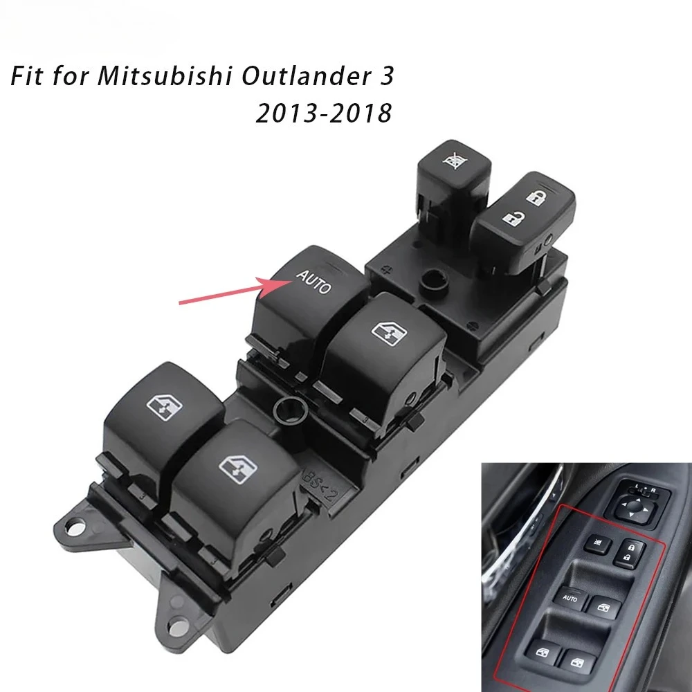 

Передний левый автомобильный электрический переключатель управления стеклоподъемником, кнопка подъема, подходит для Mitsubishi Outlander 3 2013 2014 2015 2016 2017 2018