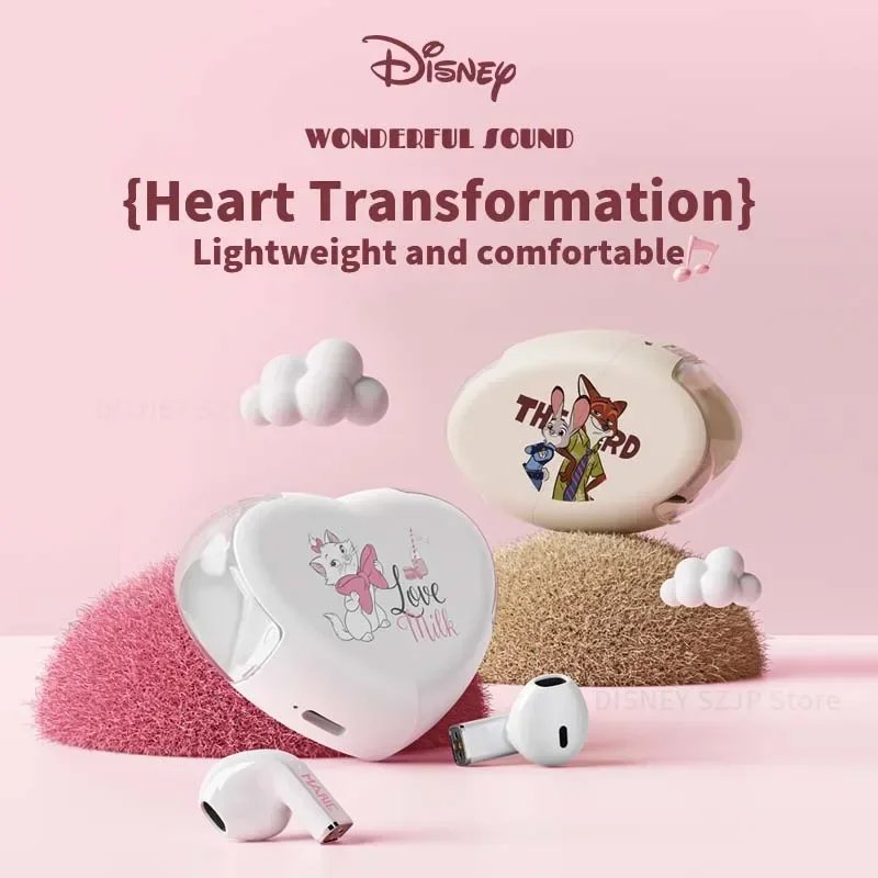 ديزني K520 على شكل قلب للتدوير سماعة لاسلكية تعمل بالبلوتوث سماعات HIFI الصوت سماعات التحكم باللمس سماعات الأذن سماعات الألعاب