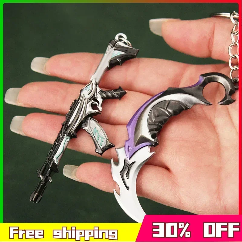 Valorant Weapon Melee Reaver Vandal Prime Kerambit Butterfly Knife Периферийный машинный пистолет Новый стиль Элитный металлический брелок Игрушки