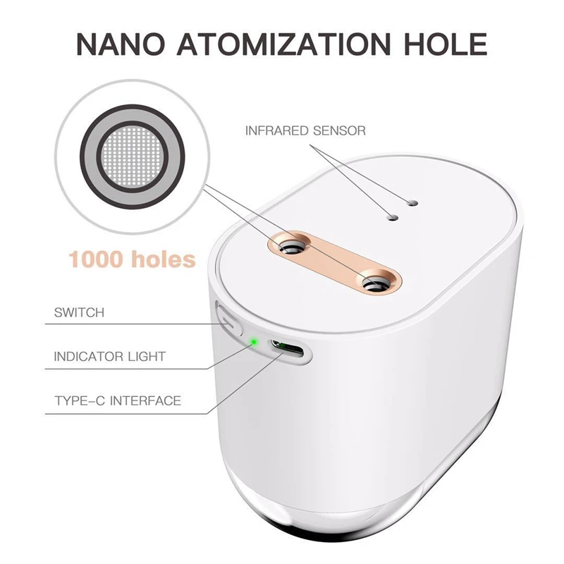 Automatische Spuitdispenser-Contactloze Nanosproeier Usb Opladen-Infraroodsensor Lekvrije Nanospuit