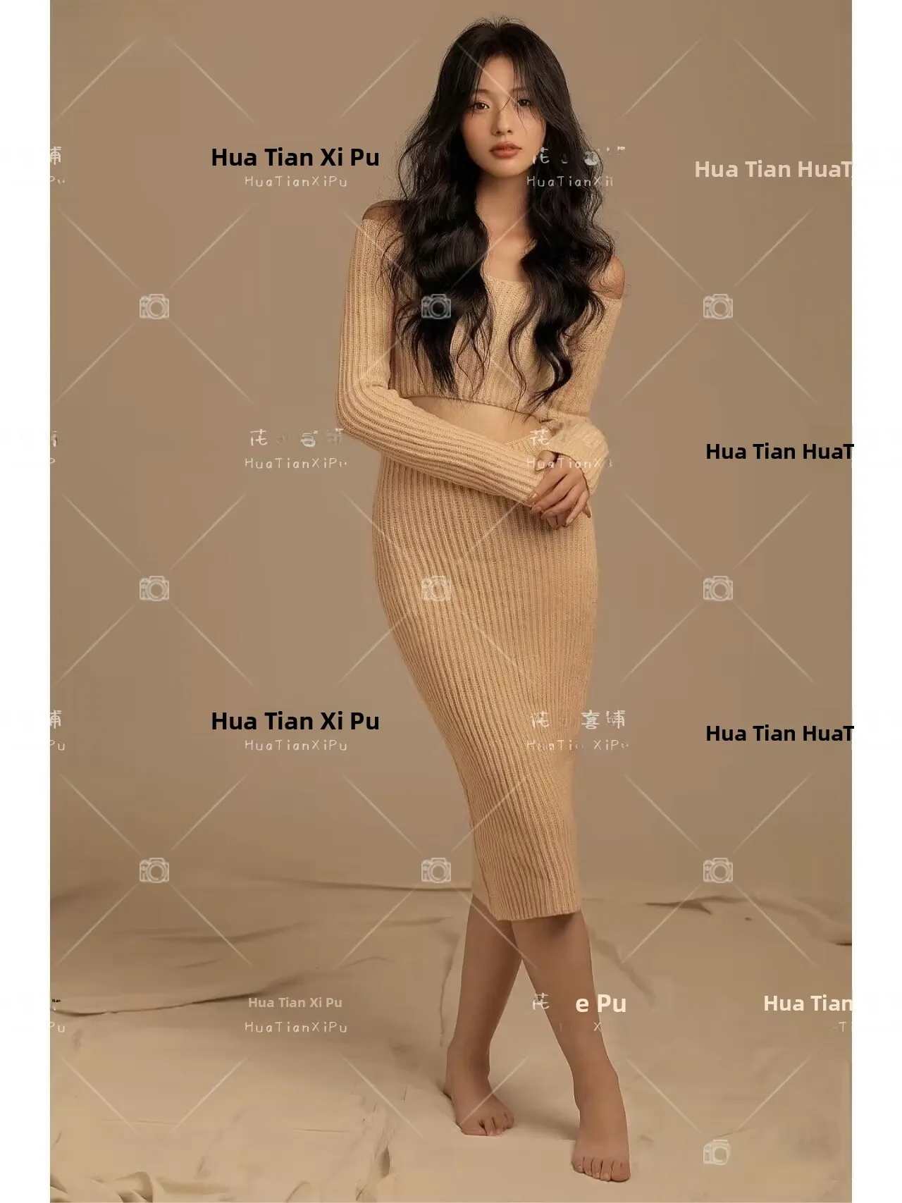 

New Arrival Pure Desire Style Sweater Photography Studio Artistic Lazy Girl Private Studio Photography Clothing