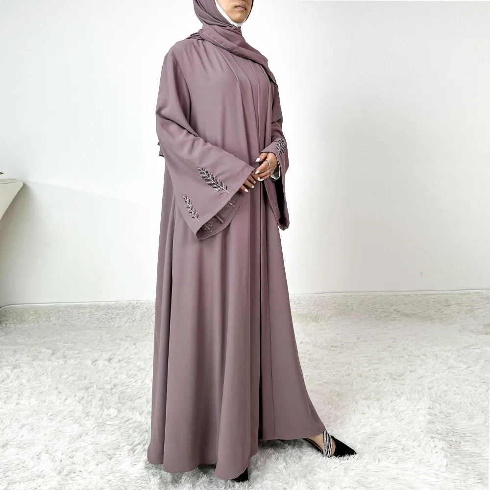 

Eid Abaya 2 Piece Set Muslim Women Matching Set Diamonds Kimono Dress Modest Robe Islam Clothing Ramadan Kebaya Kaftan Jalabiya