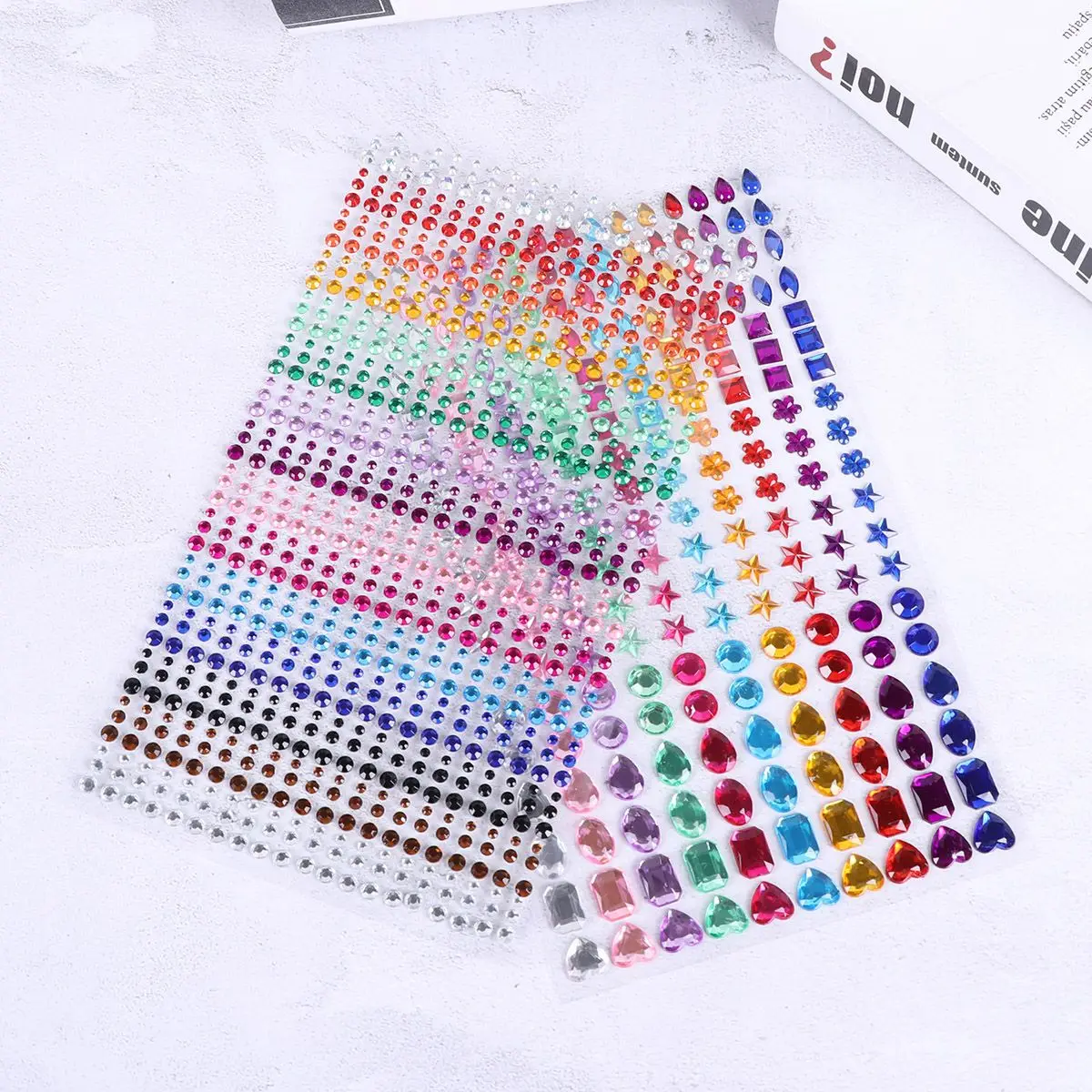 

2 Sheets Acrylic Diamond Stickers Glitter Kids Festival Women Decoration Paste DIY Craft Supplies Stickers for Scrapbook Phone