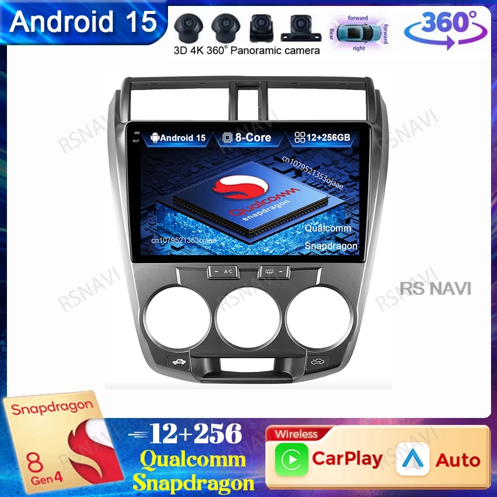 

Android 15 Car Radio For Honda City 2008 2009 2010 2011 2012 2013-2016 Viedo Player Multimedia QLED Qualcomm Autoradio GPS BT