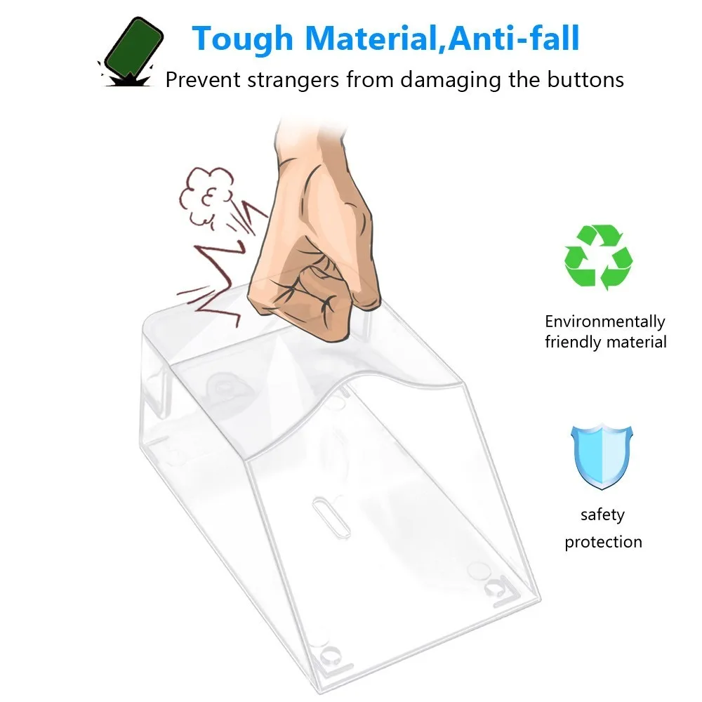 Wireless Doorbell Waterproof Cover Transparent Cap for Outdoor Doorbell Protection Box for Rain Protection and Splash Prevention