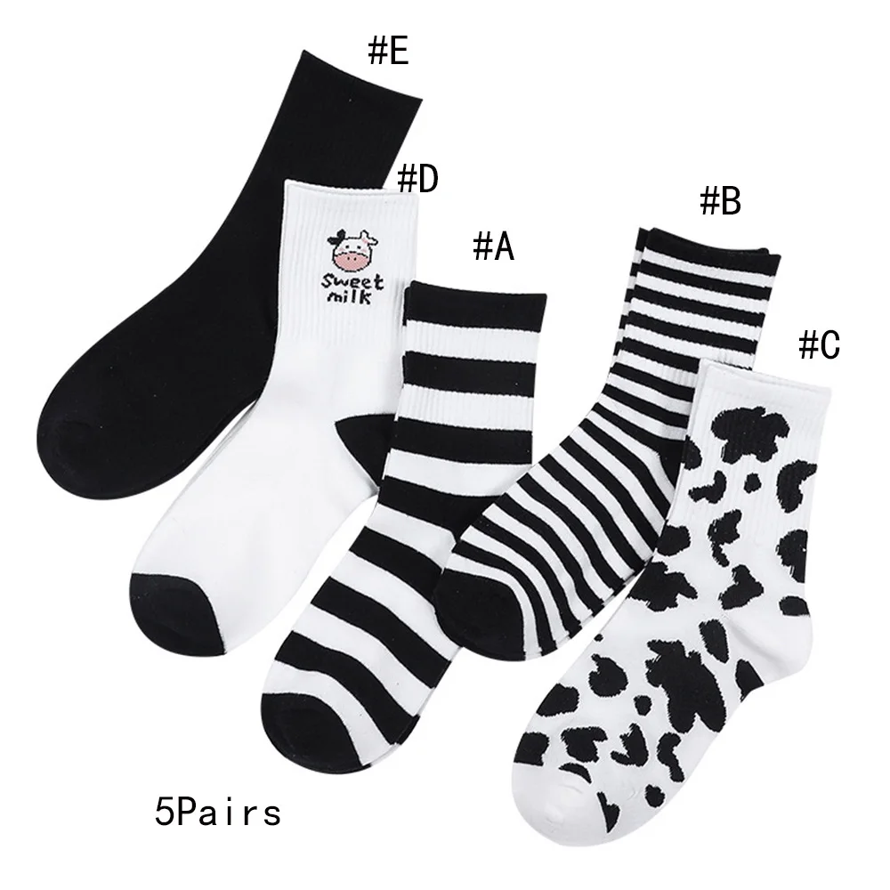 

Women Girls Cartoon Striped Autumn Funny Cow Socks Cotton Hosiery Cow Print Women Socks