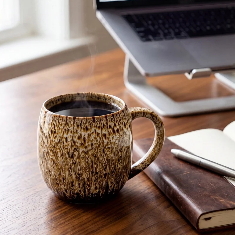 20oz Large Coffee Mug - Unique Handcrafted Look Ceramic Cup, Large Tea Mug, Microwave & Dishwasher Safe (red) 6