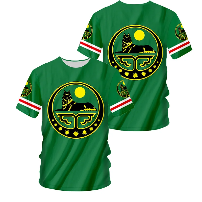 Chechnya Emblem T-Shirt Men Women Chechen Heritage Graphic Tee Summer outdoor sports casual fashionable street clothing