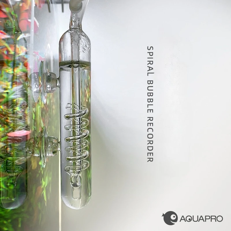 

AQUAPRO CO2 Bubble Counter High Borosilicate Glass Inline Diffuser Helical Design | Ultra-Clear Visibility for Planted Aquarium