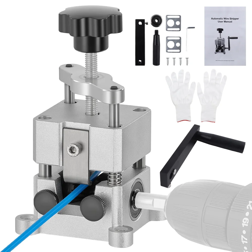 

Portable Wire Stripper, 1.5-25mm Cable Stripper, Hand-Crank/Electric Drill Dual-Mode, Home Waste Copper Wire Recycling Tool.