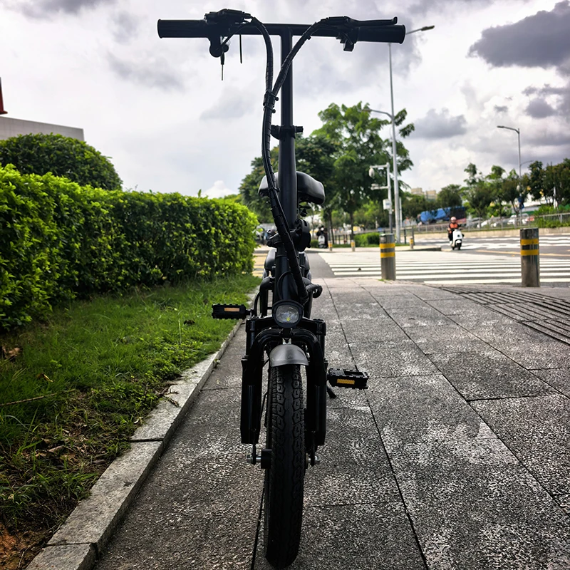 Black E-Bike, Foldable Ebike, 500W Motor, Detachable Battery,Max Load 330LBS, 19.9MPH Top Speed, 14*2 All-Terrain Tires，Bright Headlight 3-Riding Modes 6-Hour Charging Time, City Commuter Bike, Front Shock Absorptions/Full Shock Absorptions Optional image 6