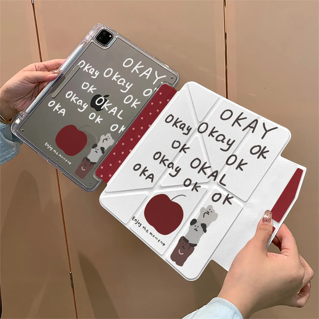 

Персонализированный чехол с английской буквой и медведем для iPad Pro Air M5 M4 M3 M2 13'' 2 1 11th A16 12.9" 10 9 8 5 Th Mini 7 6 8.3"