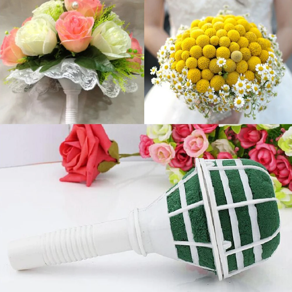 1Pc Plastic Flower Holder with Mud Clay Flower Arrangement Accessories Decor Crafts Bouquet Foam Holder Home Decor Accessories