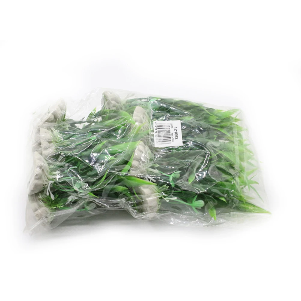 

1Set Simulate Bamboo Grass 5 Pieces Artificial Plant Plastic Fish Tank Ornament Fake Plant for Room Restaurant Green
