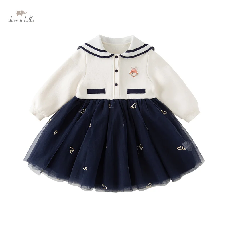 Dave Bella Girl's Dress Children's Autumn Princess Dress Academic-Style Fashion Noble Sweet Party Outdoor DB3235884