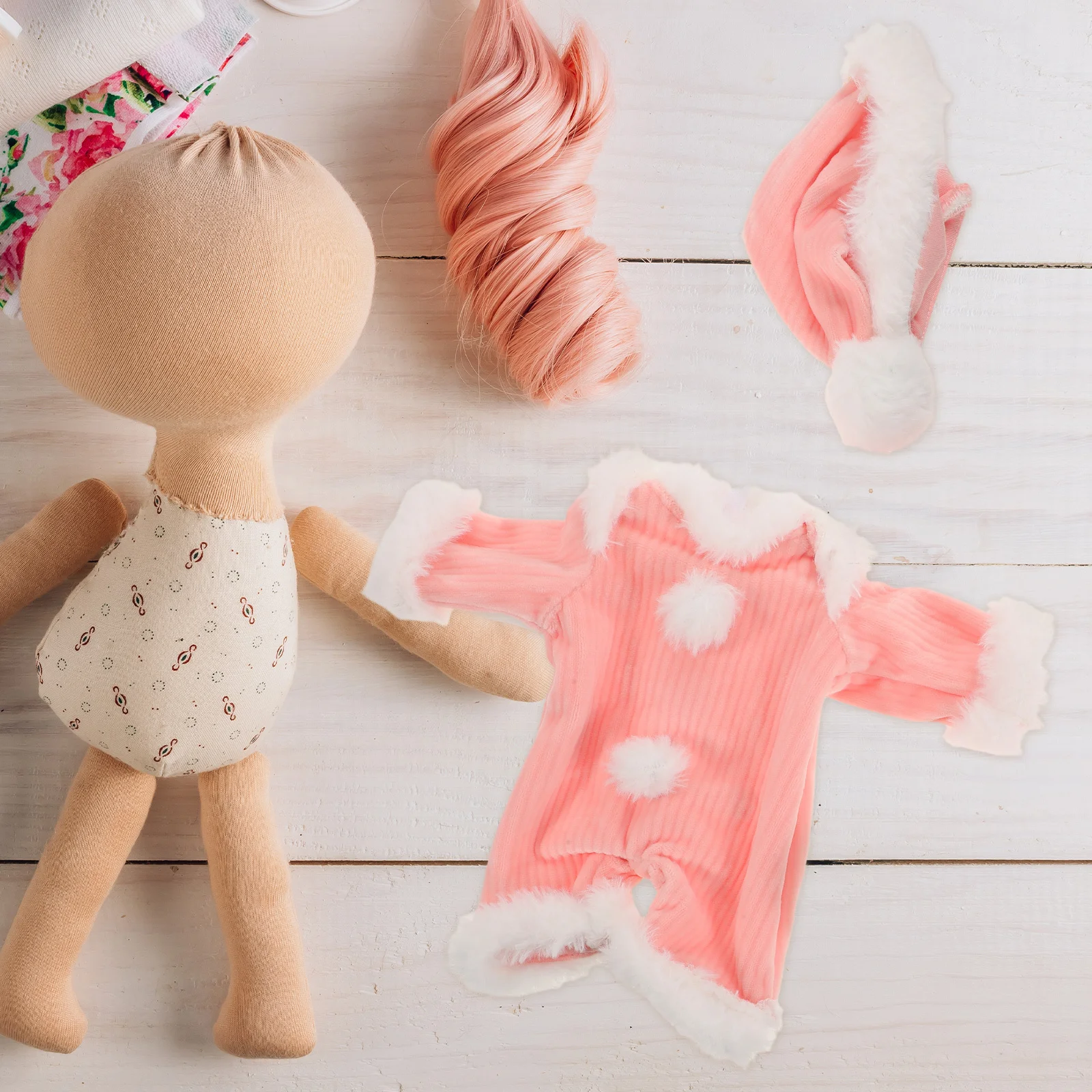 Conjunto de Roupas para Bebê de 10 Polegadas, Roupa Confortável, Macacão e Chapéu para Natal, Aniversário, Brincadeira de Faz de Conta, Conjunto de Vestir Confortável para Bonecas