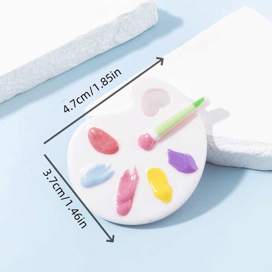 6pcs Mini Palette Resin Charms Pendant Set for DIY Keychains
