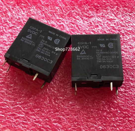 New Relay G5PA-1 G5PA-1-5VDC G5PA-1-DC5V G5PA-1-12VDC G5PA-1-DC12V G5PA-1-24VDC G5PA-1-DC24V 4PINS 5A 5VDC 12VDC 24VDC