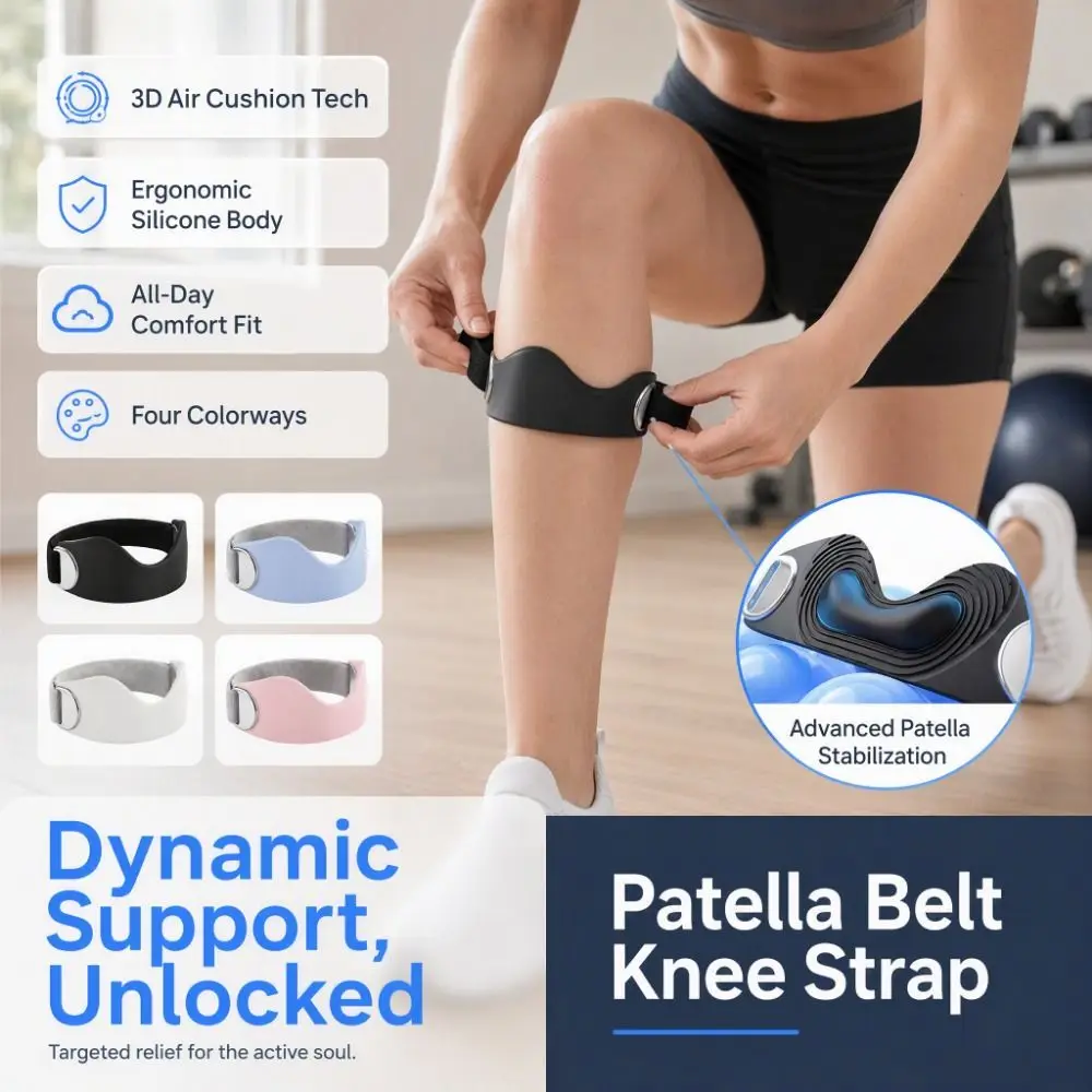 Adjustable Patella Belt Knee Strap Breathable Protection Knee Patella Band Comfortable Knee Stabilizer Knee Brace Running Gym