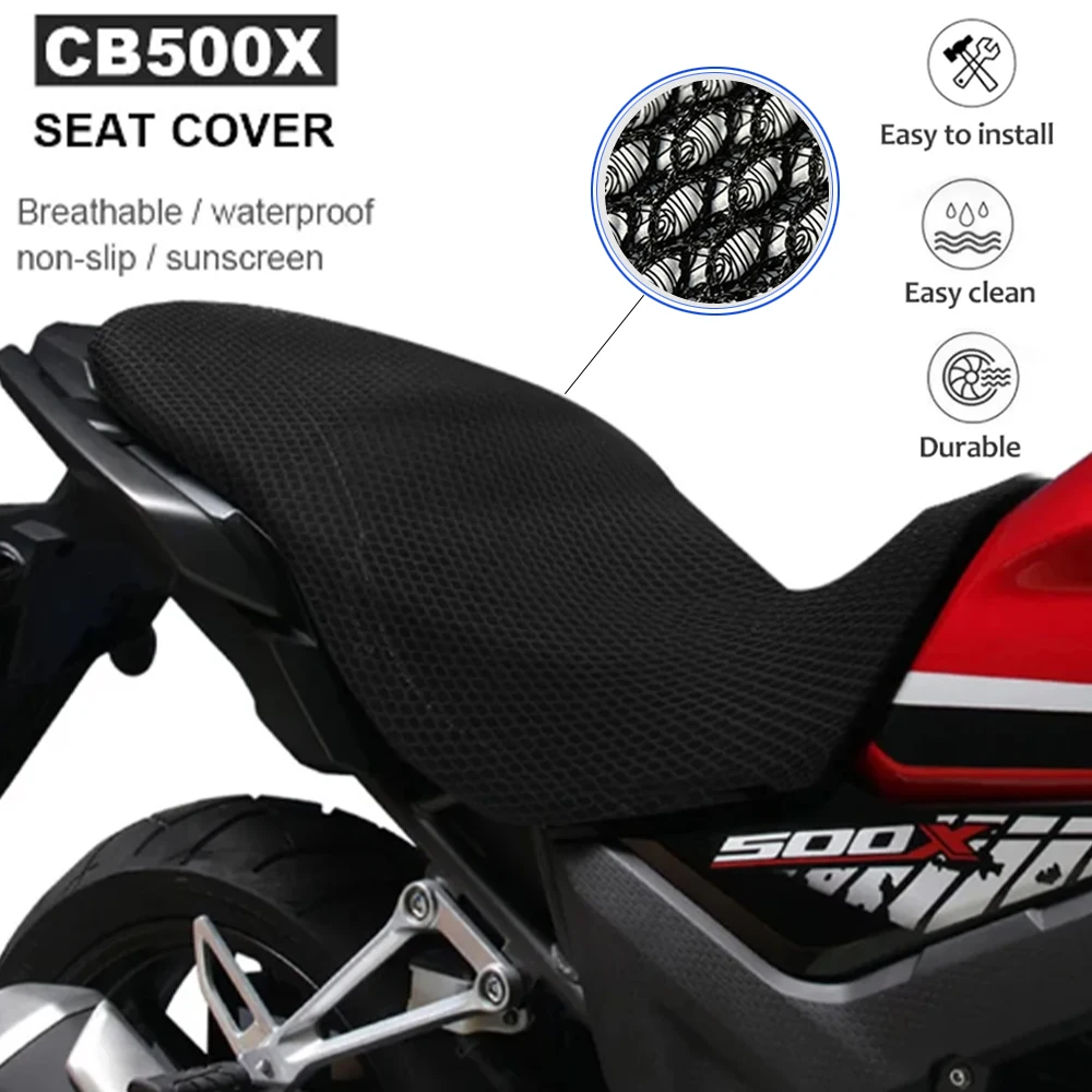 

For Honda CB500X 2016-2022 Nylon 3D cover Motorcycle seat cover Thermal insulation mat 3D stereo seat cover