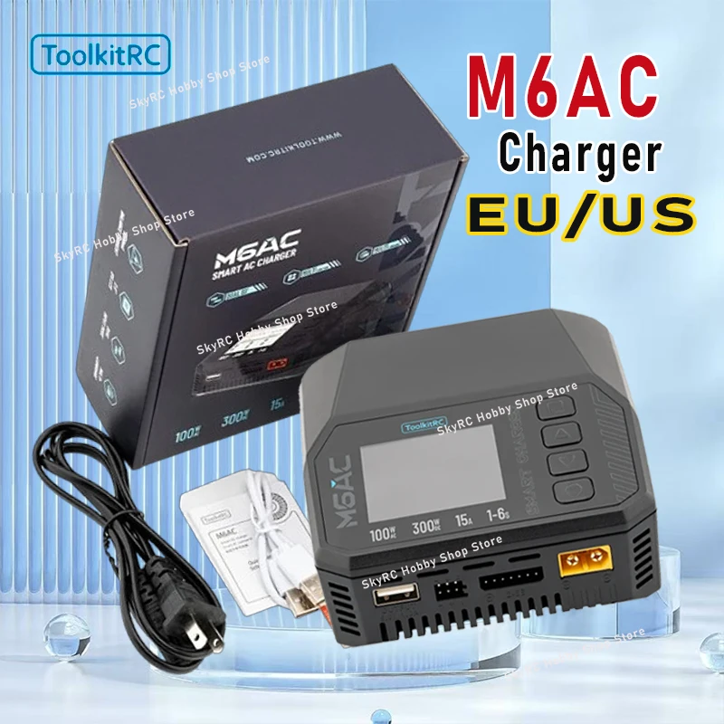 

Toolkitrc M6AC 300W 15A 1S-16S Многофункциональное интеллектуальное балансное зарядное устройство RC Модель самолета