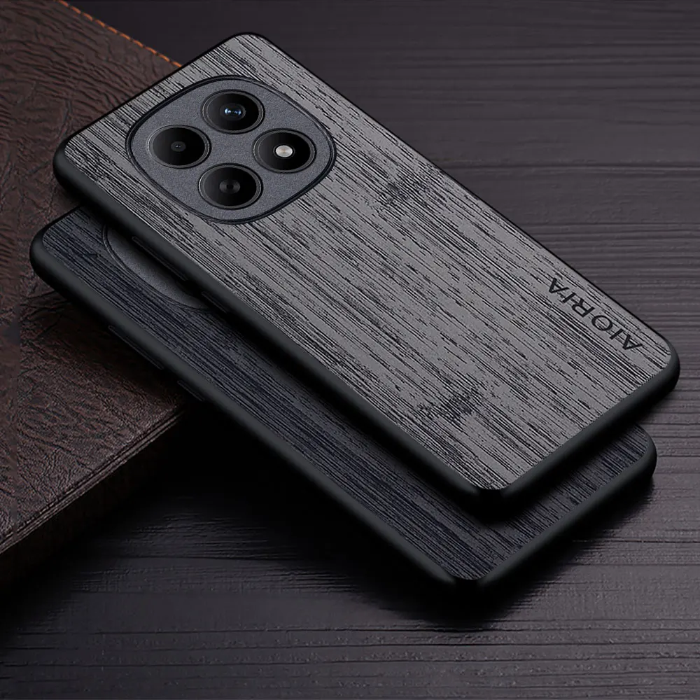 Etui na Xiaomi Redmi Note 15 14 Pro Plus 4G 5G Funda z prostym wzorem drewna, skórzane etui PU na telefon Redmi Note 15 Pro — zdjęcie produktu 2