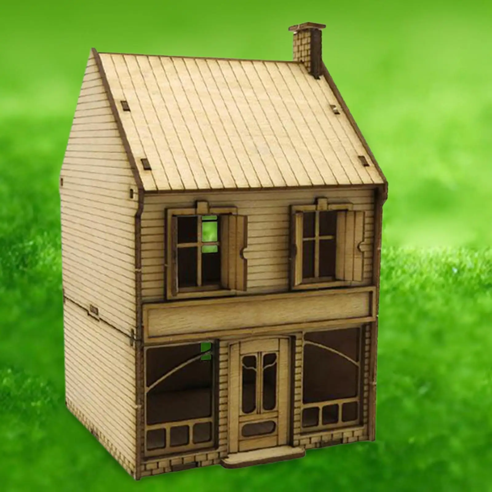 1/72 Wooden 2 Tier European House Unassembly Architecture Scene Architecture Scene Model for Diorama