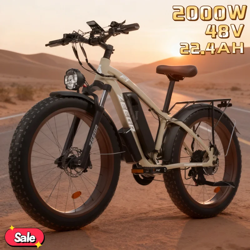 

Electric bicycle with 26-inch tires, 2000W strong power, 48V 22.4AH long-life battery, safe, comfortable and good-looking E-bike