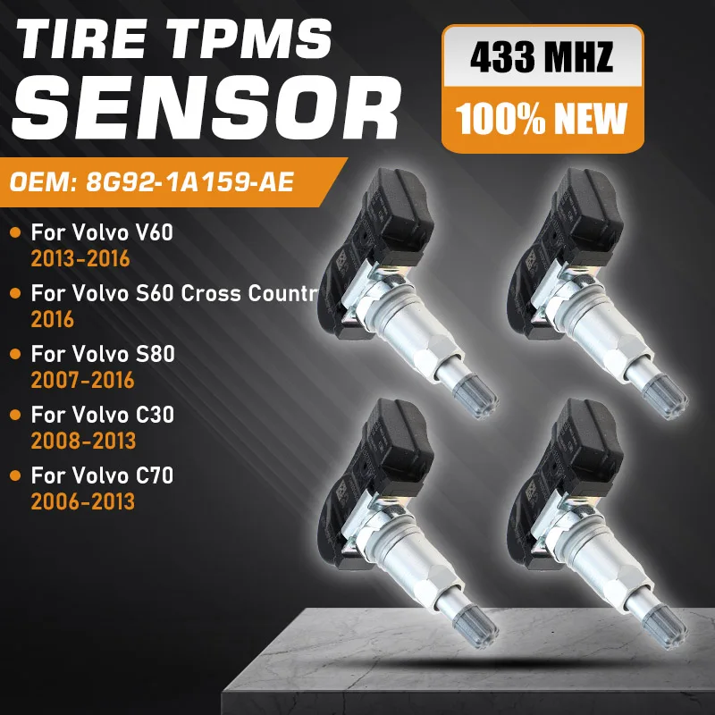 

TPMS For Volvo V60 2013-2016 Volvo S60 Cross Country 2016 Volvo S80 2007-2016 Volvo C30 2008-2013 Volvo C70 Tire Pressure Sensor