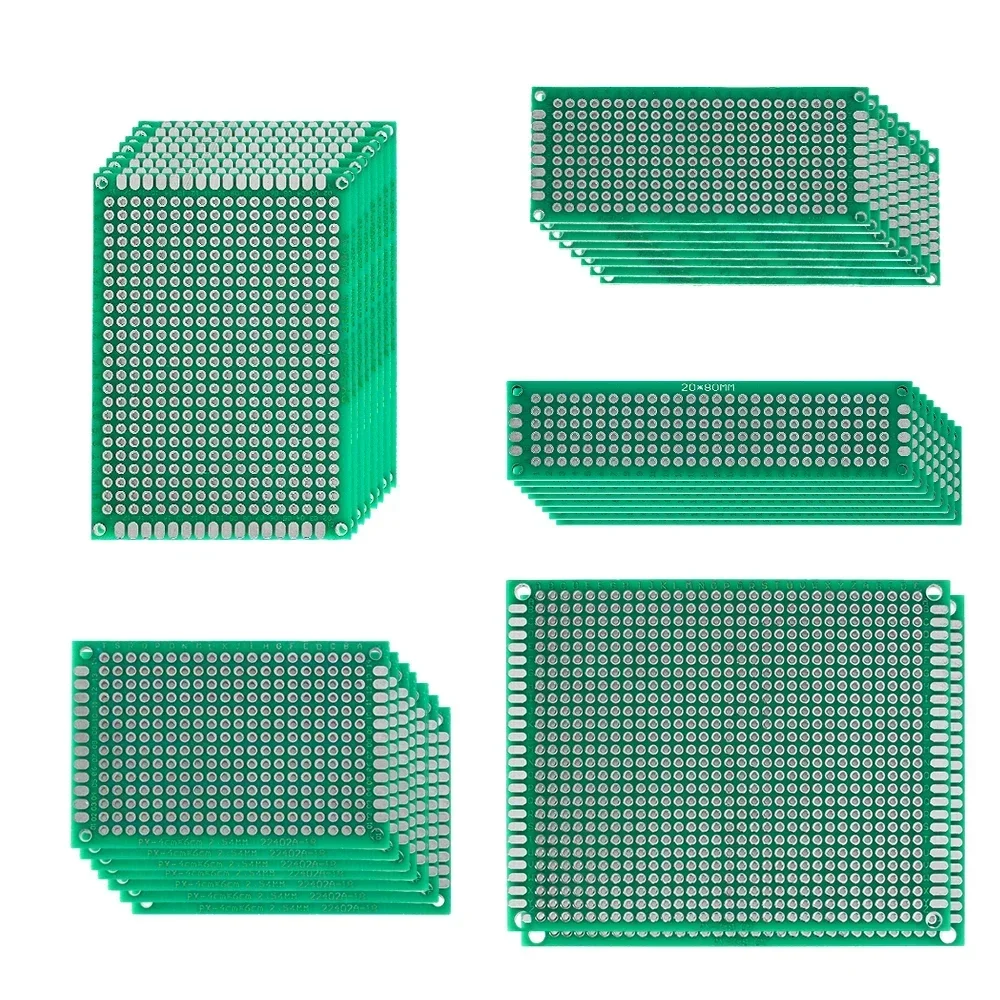 

34Pcs/set Universal Double Sided PCB Board Kit 2x8cm 3x7cm 4x6cm Experiment Green Prototype Circuit Board DIY Set 5x7cm 7x9cm
