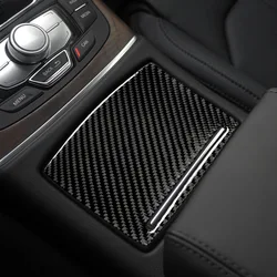 For Audi A6 C7 2012-2018 Auto Water Cup Cover Panel Decorative Carbon Fiber Sticker Anti Scratch Change Car Interior Accessories