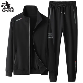 Heren Sportkleding Sets Lente Herfst Nieuw Capuchon Pak Heren Sport Trainingspak Effen Kleur Heren 2 Delige Set Sweatshirt + Joggingbroek 201