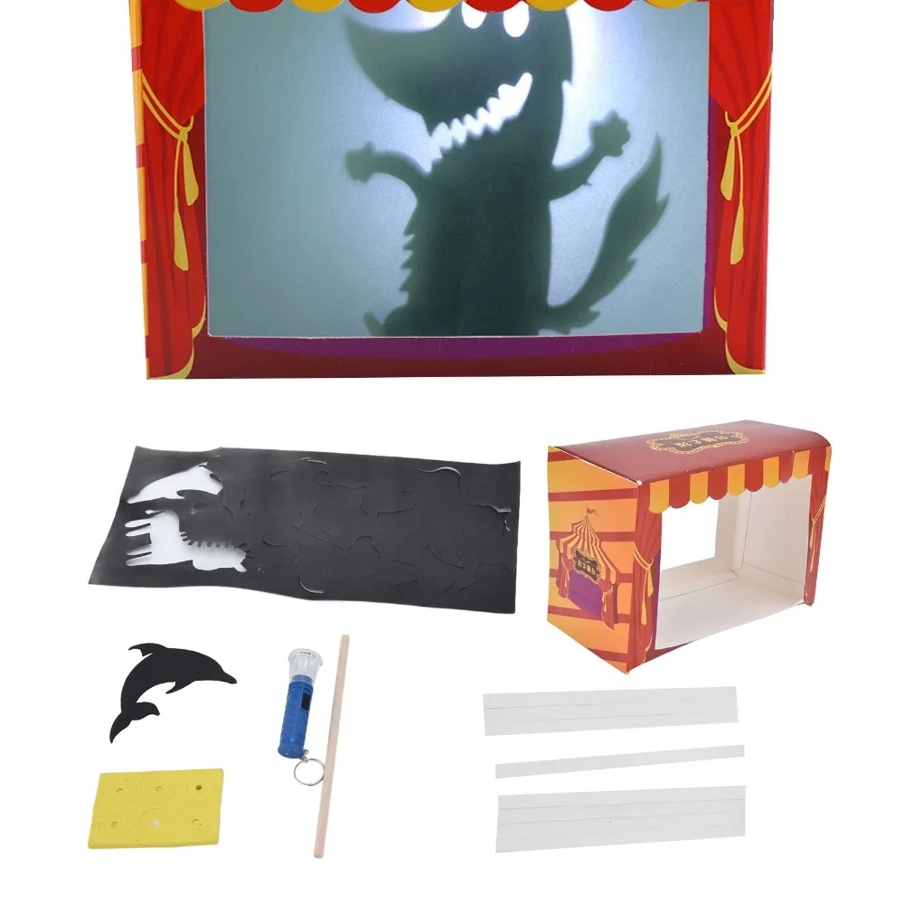 DIY Shadow Puppet Toys Shadow Play Puppet Theater Style Chinese Shadow Toys Wooden Hand Puppet Toy Set Classroom Activity