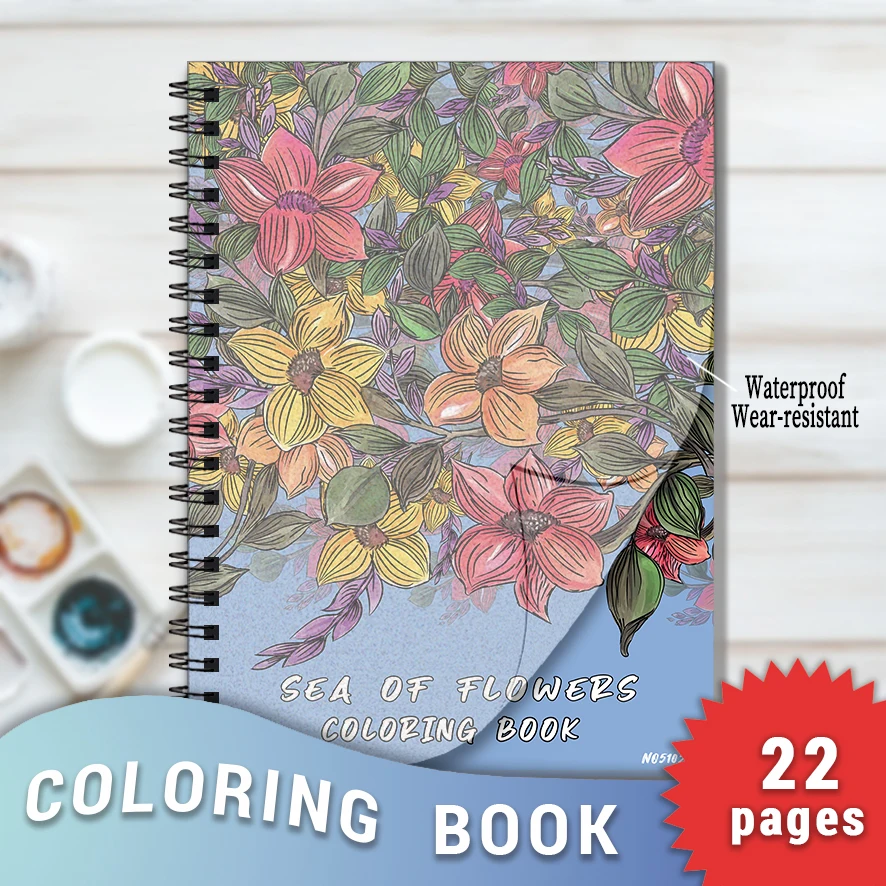 

Flower World Floral Coloring Book - 8.3 x 11.2 inches 22 pages Flower World Coloring Book - Helps relieve stress and emotions, p