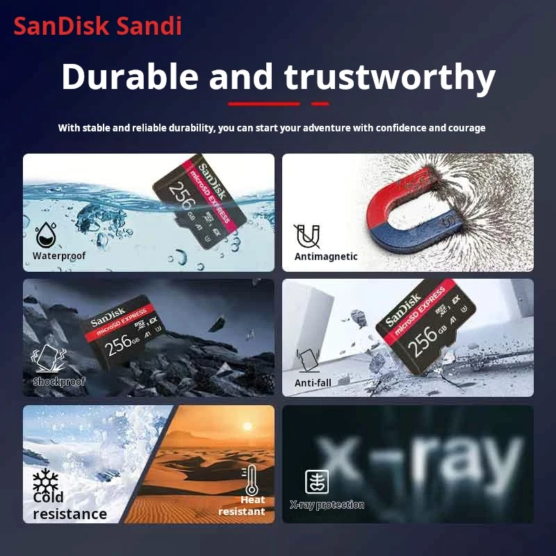 SanDisk 256GB TF (MicroSD Express) Memory Card,Read Speed880MB/s,Multi-Device Compatible, Memory Card for Switch 2 Game Consoles