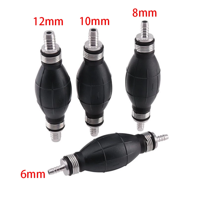 Fuel Pump Car/Boat/Motorcycle 6/8/10/12mm Hand Fuel Pump Line Rubber Aluminum Hand Oil Injector for Car, Marine Outboard Motor