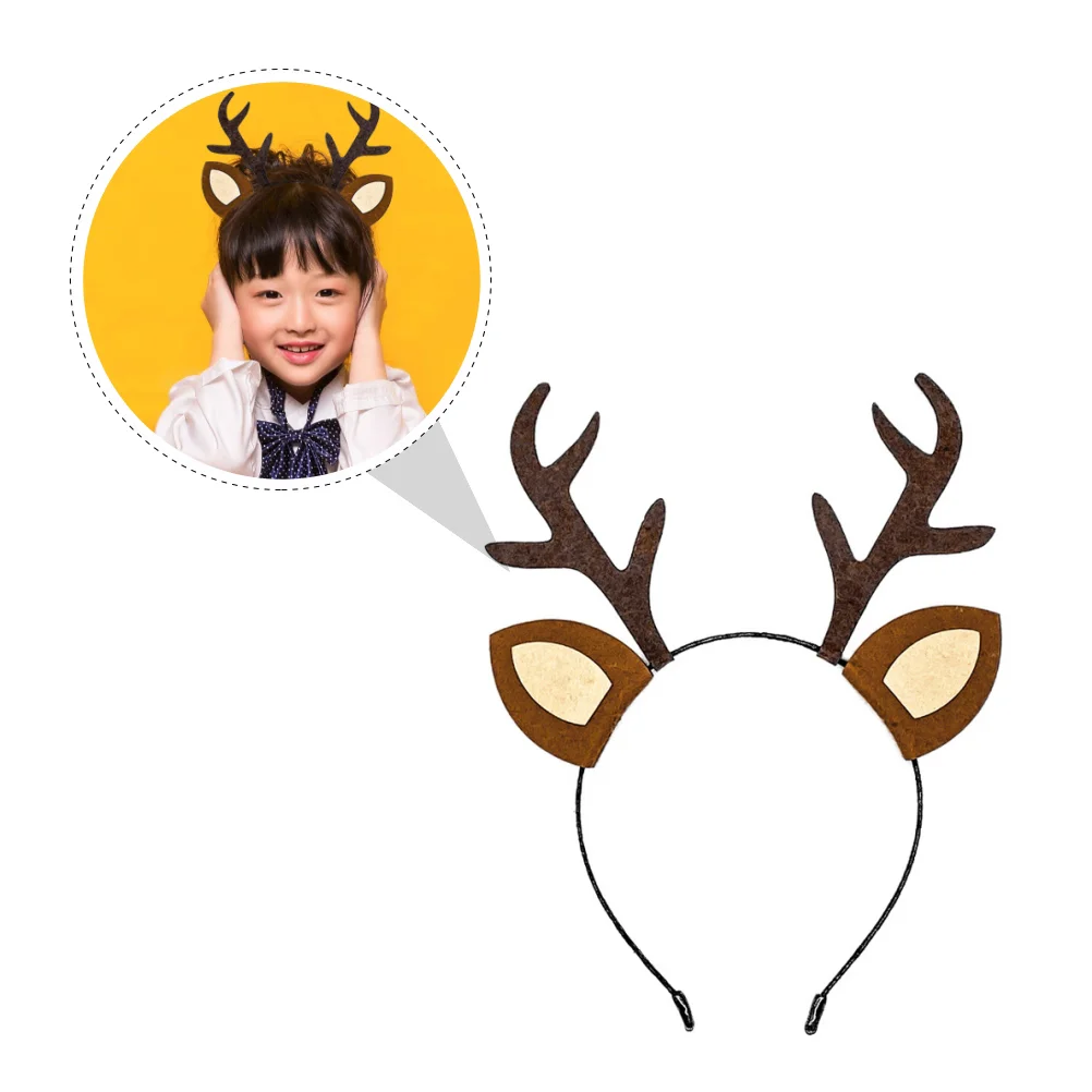 Reindeer Headband Hair Antlers Christmas Antler Deer Animal Fawn Hairband Elk Band Horn Holiday Hoop Stag Headwear