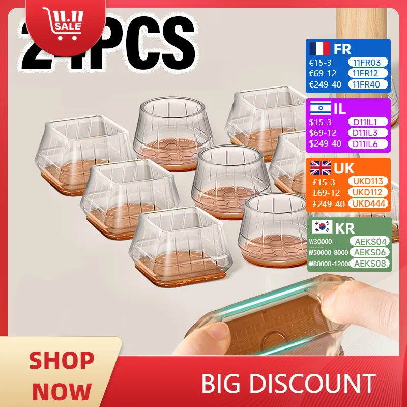 Protecteur de sol épais pour pieds de chaise, coussinets de meubles antidérapants en Silicone, couvre-pieds de Table résistant à l'usure, protection de sol anti-rayures