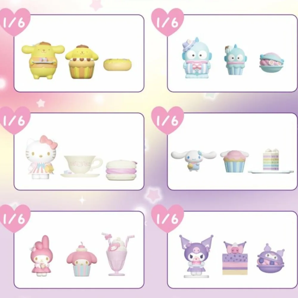 Postacie Sanrio pudełko z niespodzianką Kuromi moja melodia Cinnamoroll Hello Kitty miniaturowe figurki scen zabawki dla dzieci prezenty dekoracja na biurko