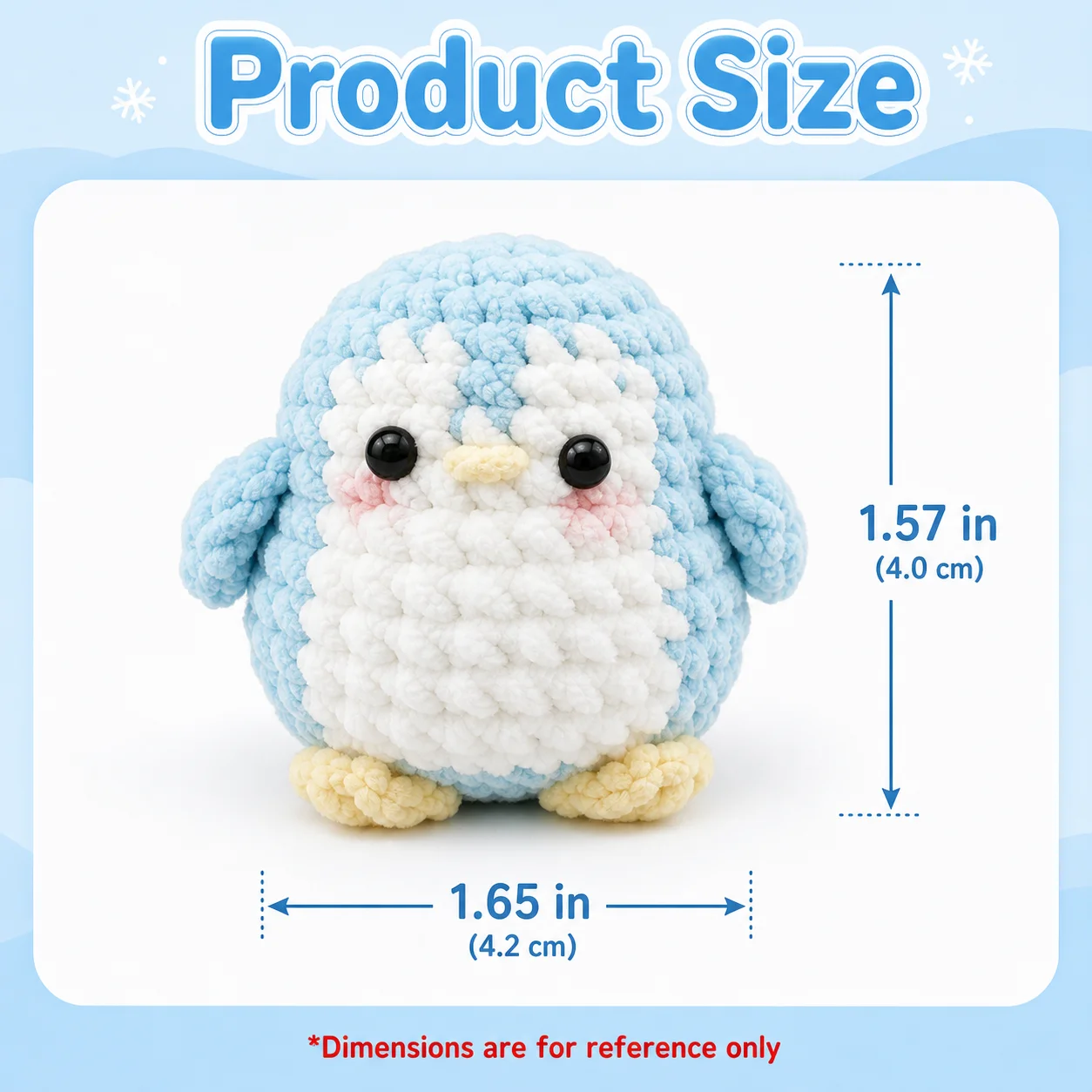 Blaues Pinguin-Häkelset für Anfänger Chenille-Garn DIY-Bastelset mit Schritt-für-Schritt-Anleitung – Detail 2