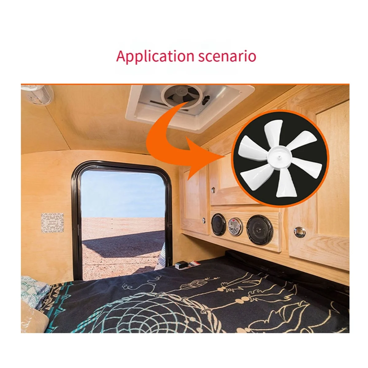 RV تنفيس مروحة استبدال 6 بوصة RV العادم الحمام التهوية سقف مروحة السقف 12 فولت D-حمود المحرك شفرات مروحة بيضاء