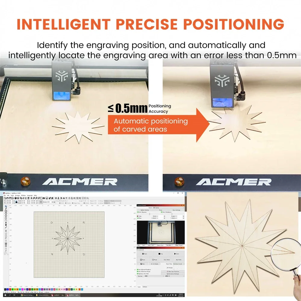 Kamera ACMER A500 Lightbrun do ACMER XTOOL SCULPFUN Atomstack Ortur IKIER CREALITY DWA TREES COMGROW Maszyna do grawerowania laserowego